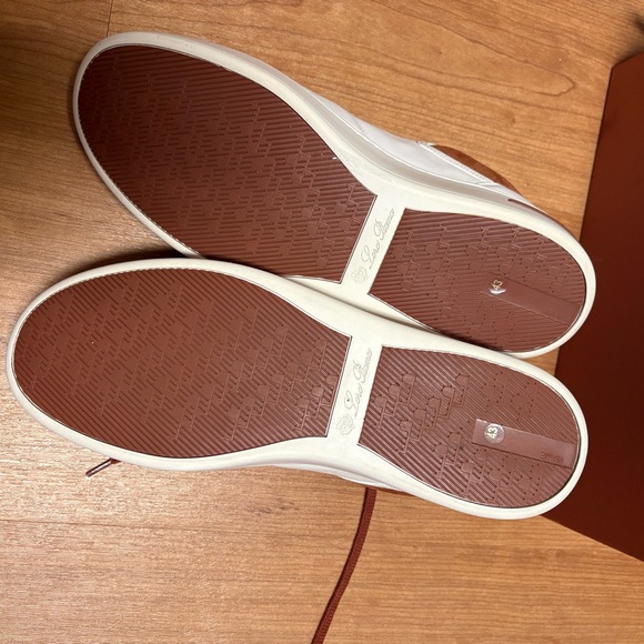 LORO PIANA NEWPORT WALK MENS TENNIS SHOES SNEAKERS NEW IN BOX 43 10 WHITE RUST - Picture 6 of 10